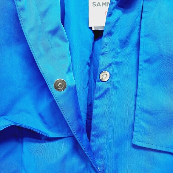 Black History Month Blue Rain Coat jacket Magnetic Snaps Women's Size 4X New - Picture 11 of 12